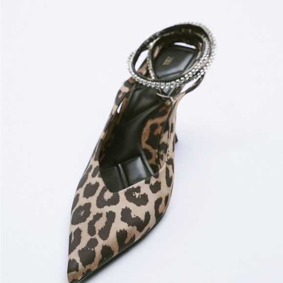 ZARA HIGH-HEELED SLINGBACK INTERCHANGEABLE STRAP SHOES SIZE 6.5(37) - Picture 9 of 10